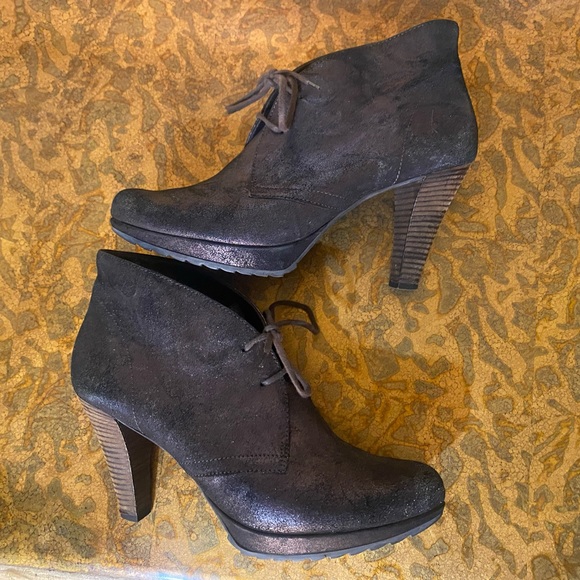 Paul Green Munchen bronze ankle shimmer leather boots size 9.5 - Picture 2 of 10